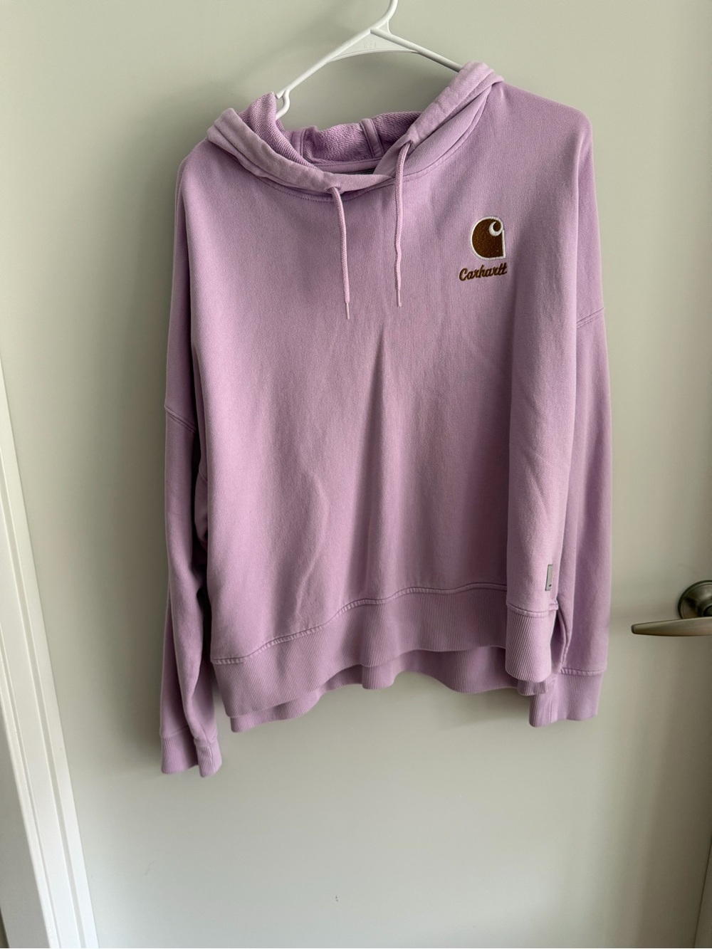 Carhartt Lilac Pullover Hoodie with White Logo
